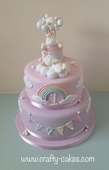 Unicorn pink 2tier 1st birthday cake